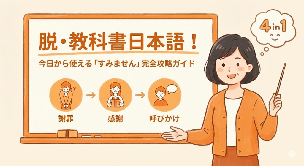 脱・教科書日本語！今日から使える「すみません」完全攻略ガイド——謝罪・感謝・呼びかけを使いこなす24時間チャレンジ