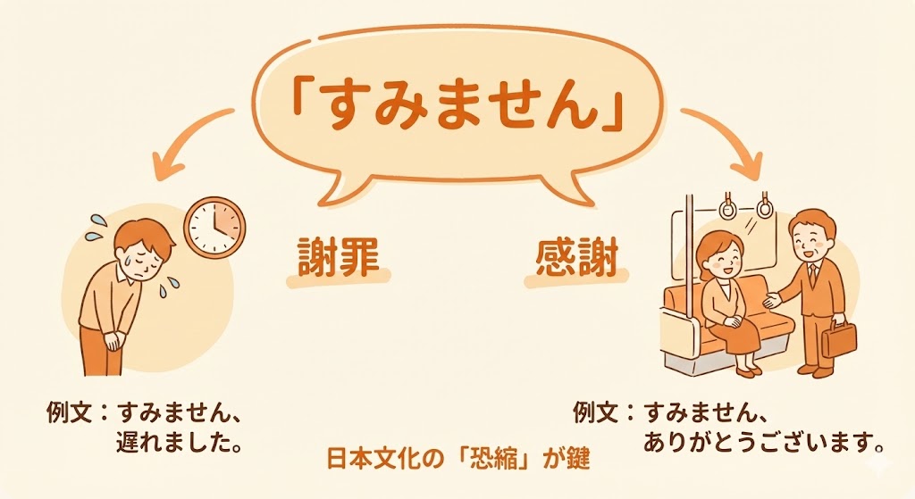 「すみません」の用法図解